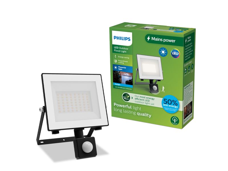 Philips Lois Flutlicht UE 14W 5000K IR IP65 anthrazit 14 W Hocheffizienter Scheinwerfer mit Bewegungssensor