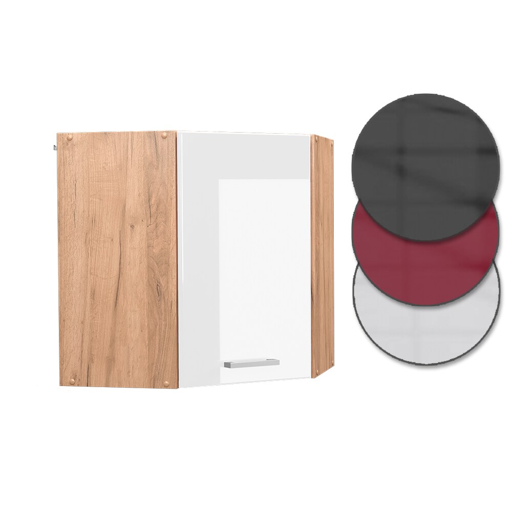 Vicco Eckhängeschrank Küchenschrank Küchenzeile R-Line 57 cm Goldkraft Weiß