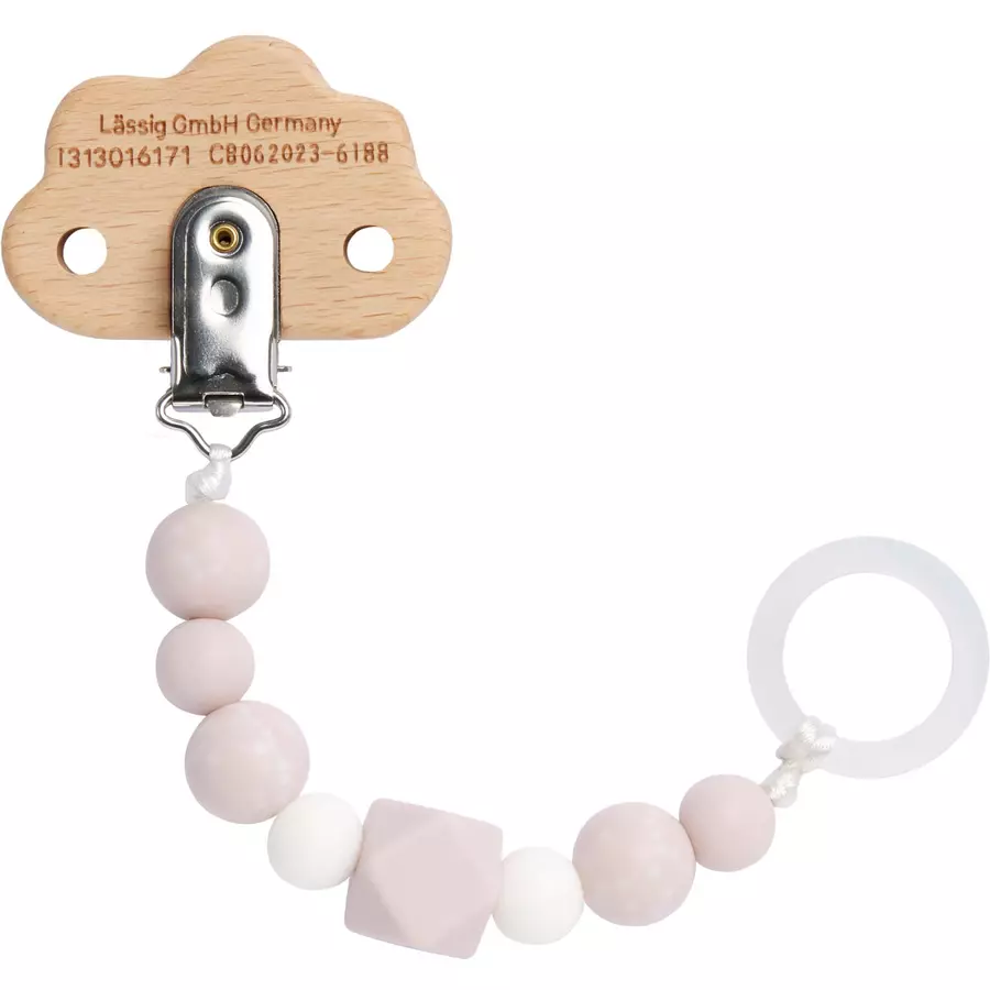 LÄSSIG Soother Holder WoodSilicone Little Universe Rose