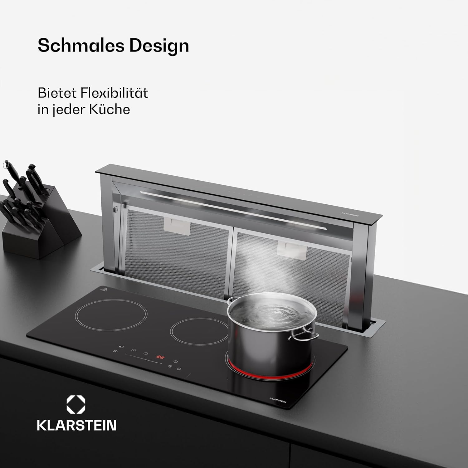 Klarstein Glaskeramikkochfeld - 75 cm, Slimline 3-Zonen VTC-Kochfeld Mit Touch-Bedienung, Digitaler Timer & Kindersicherung – Platzsparendes Keramik Kochfeld Für Kompakte Küchen
