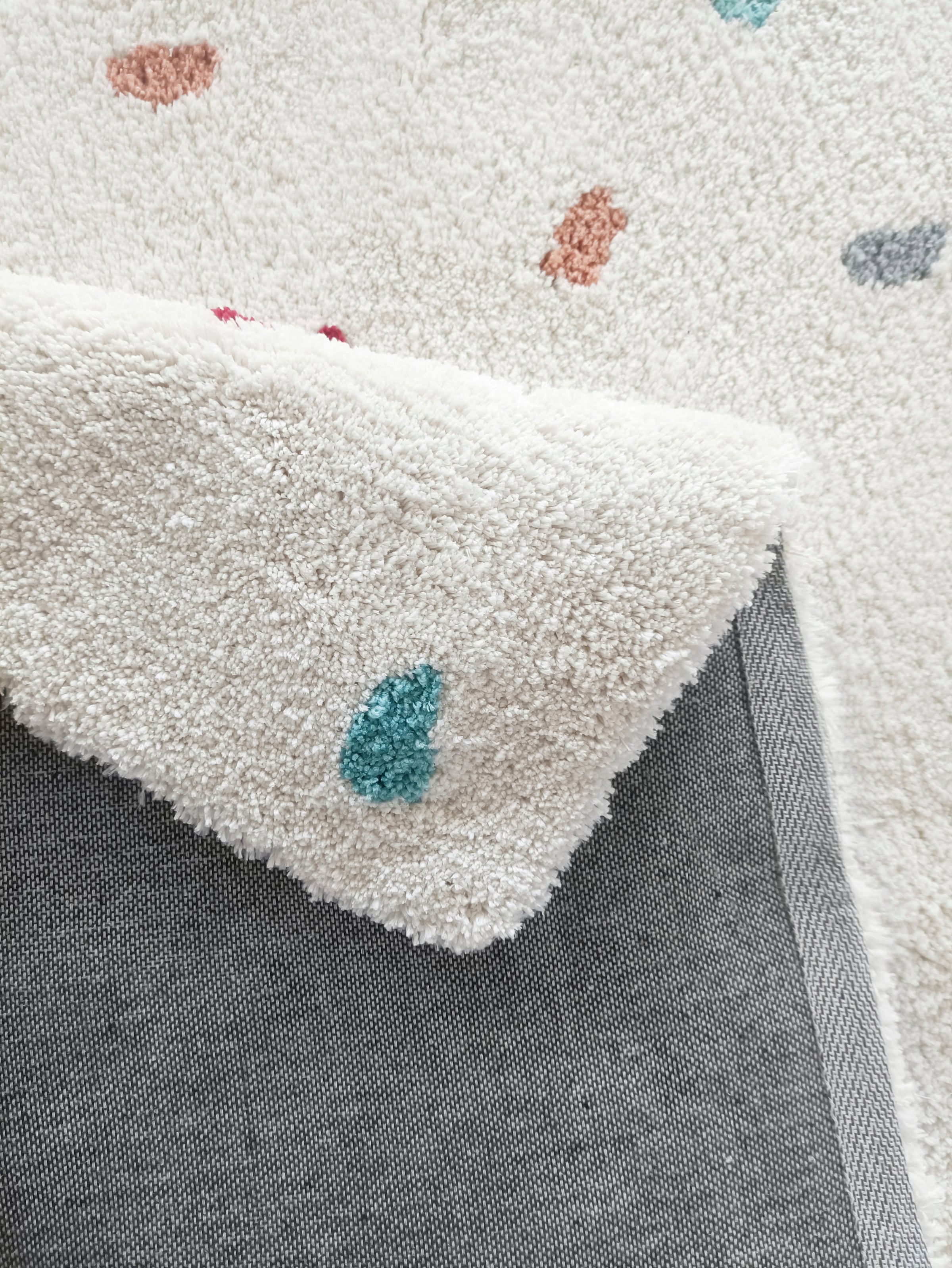 my home Kinderteppich »Odan, Hochflor-Teppich« rechteckig 20 mm Höhe bunte Punkte Teppiche, weich, Wohnzimmer, Kinderzimmer