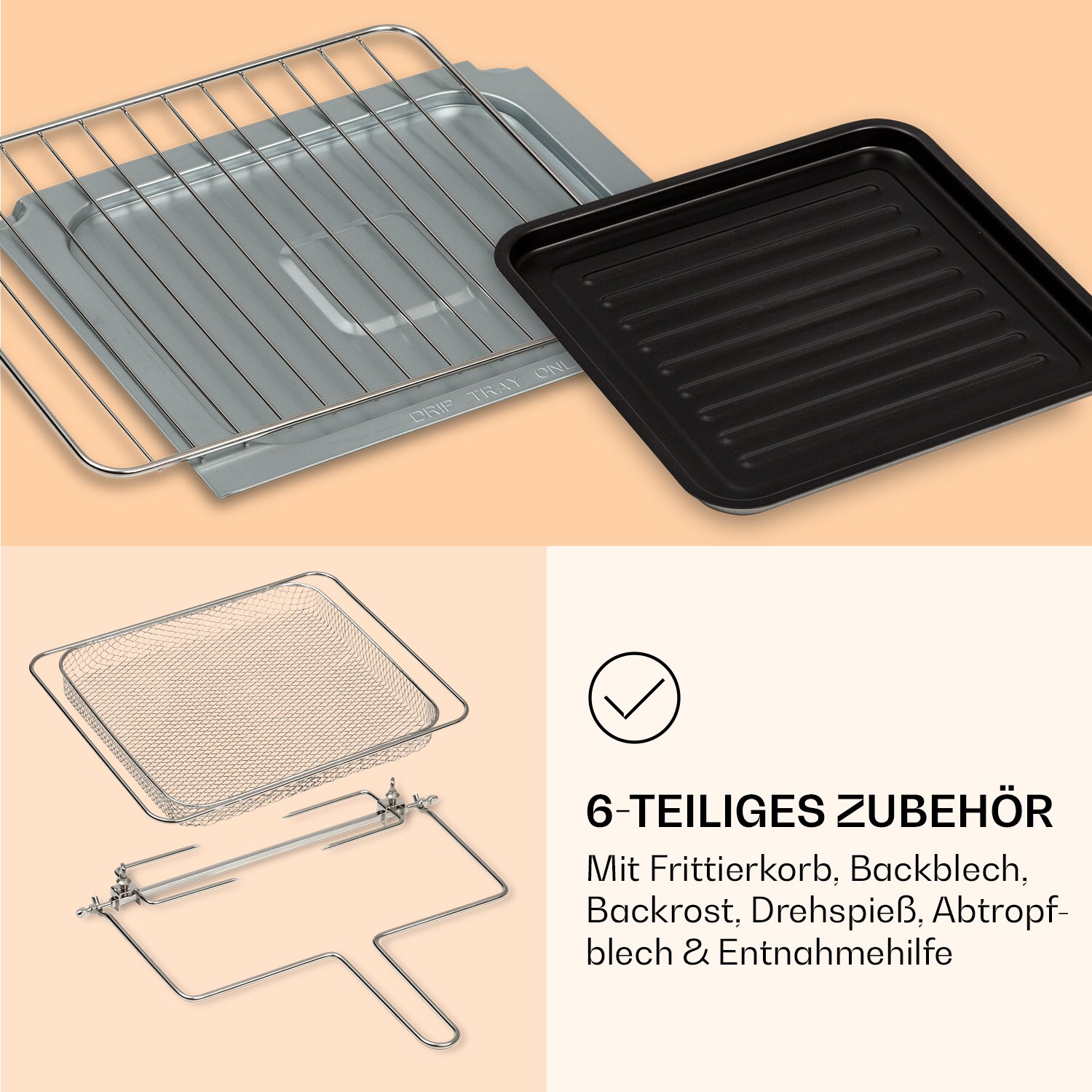 AeroVital Jumbo 3-in-1 Heißluftfritteuse Toaster Dörrautomat 1550 W 18 Liter