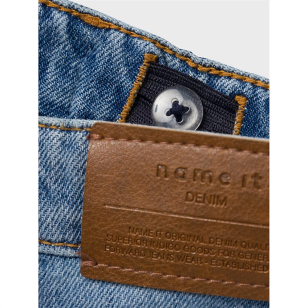 Køb Name It Medium Blue Denim Silas Loose Denim Shorts Noos
