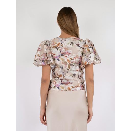Neo Noir Camia Brocade Print Bluse, Creme, 36