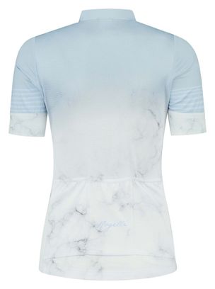 Maillot Manches Courtes Velo Rogelli Marble - Femme - Blanc/Gris/Bleu