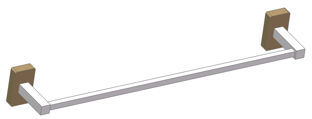 Saniclear Lumber handdoekhouder 60cm mat zwart walnoothout