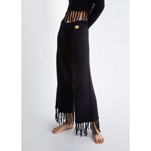 Liu Jo - Pantalón con flecos Negro