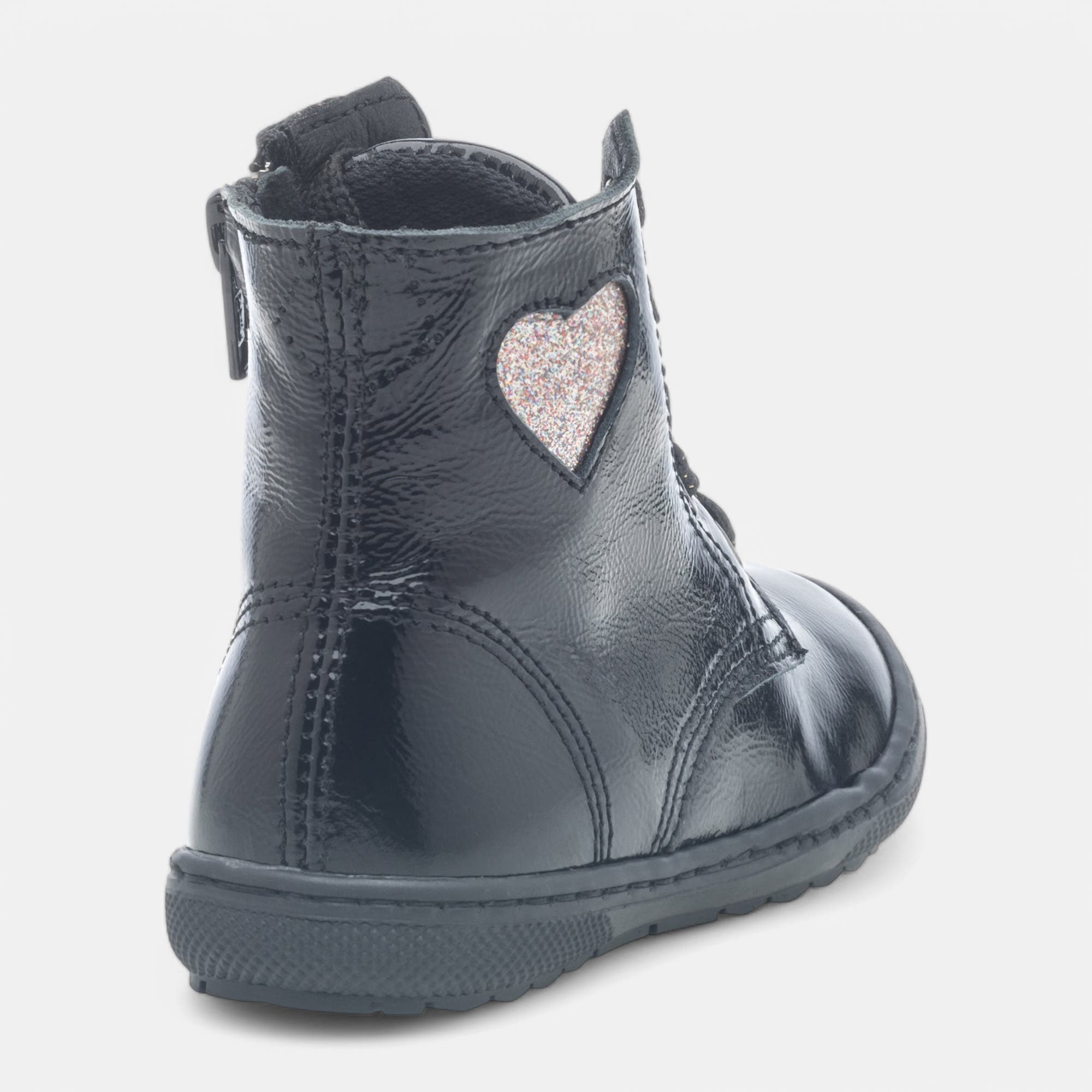 Boots Fille en cuir noir