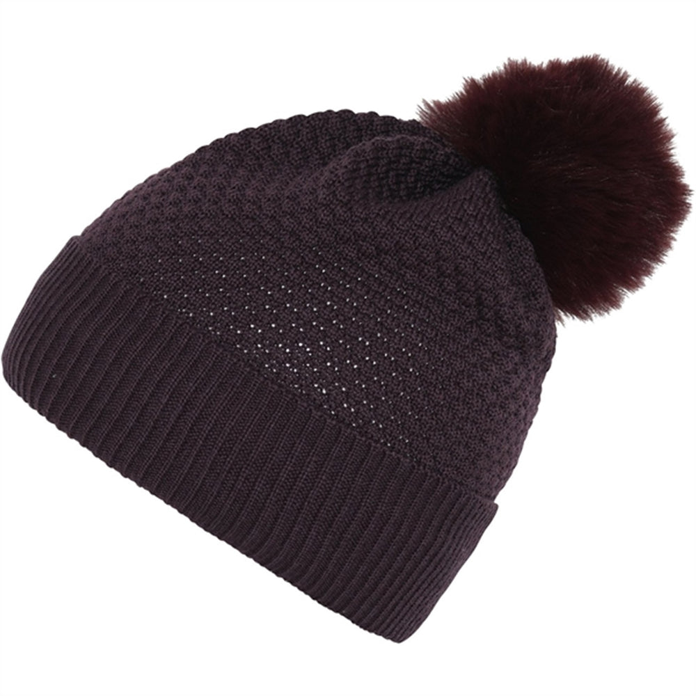 97502 Oslo Uld Beanie - Fake Fur Plum Perfect