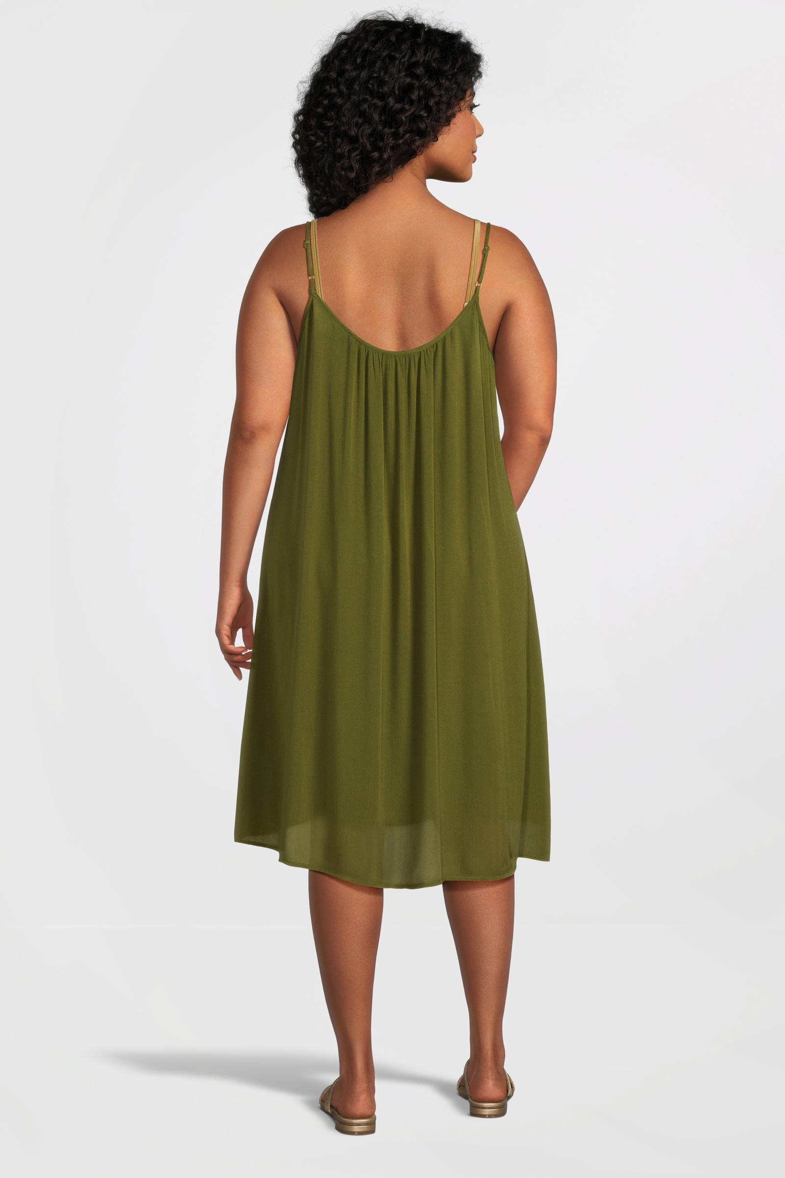 BEACHWAVE crinkle strandjurk olijfgroen
