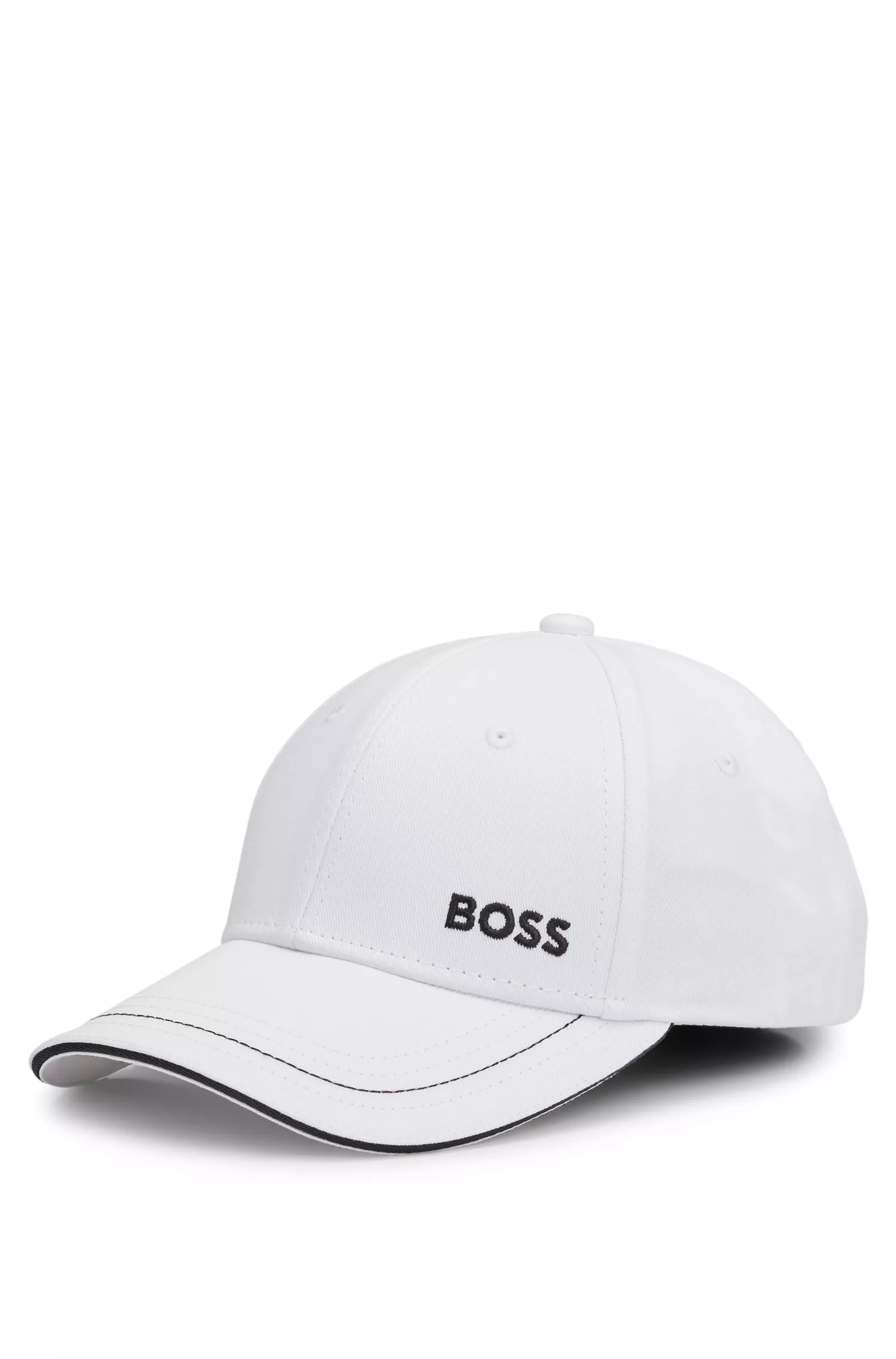 Boné BOSS verde em sarja de algodão com detalhe do logotipo