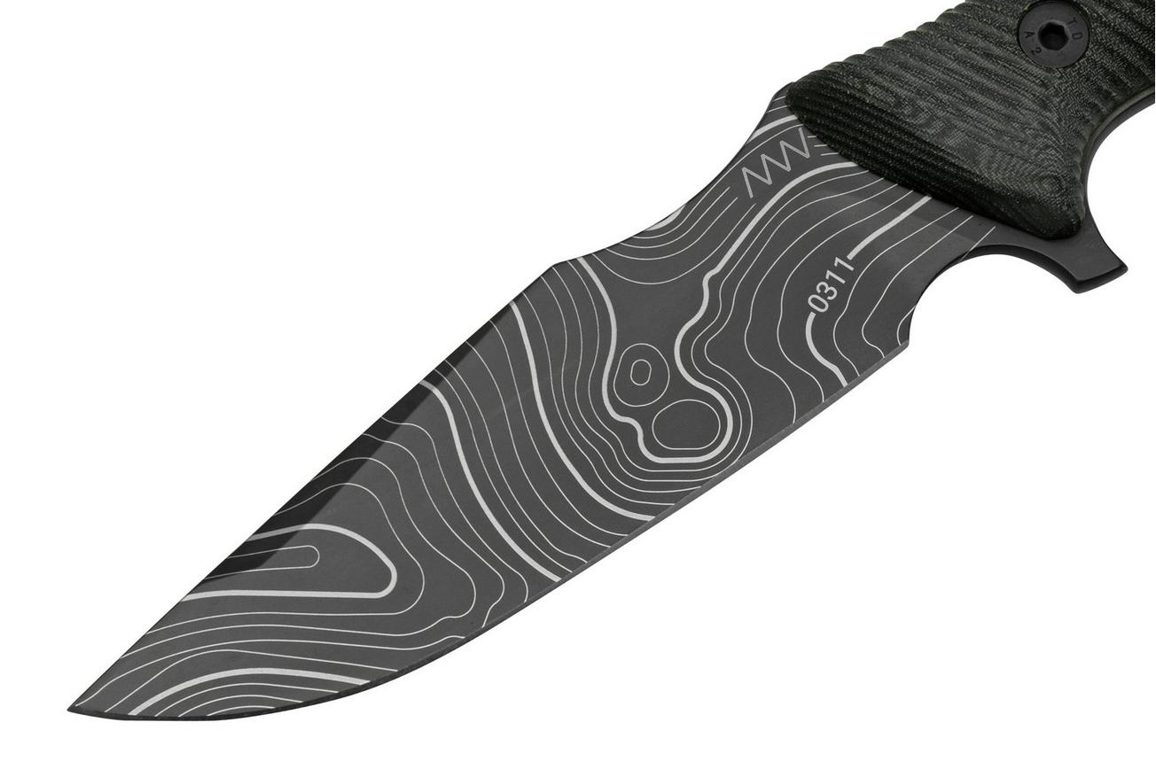 ANV Knives M311 SPELTER DLC Topo Elmax, Black Micarta Handle, Black Kydex Sheath, survivalmes