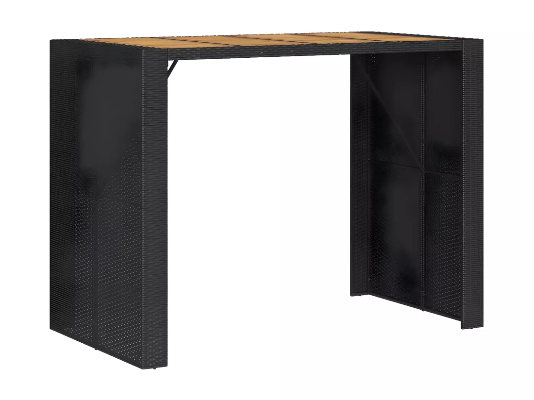 Prolenta Premium - Table de bar de jardin et dessus en bois acacia résine tressée