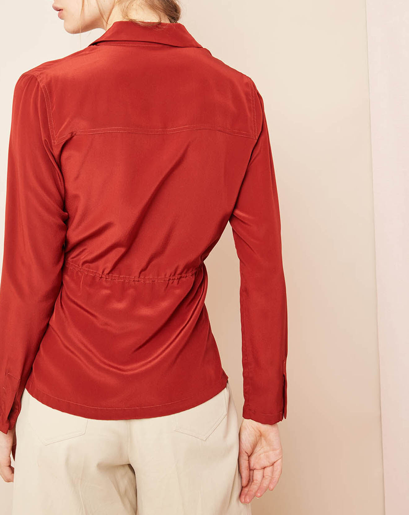 Hotel Particulier Chemise 100% Soie brique