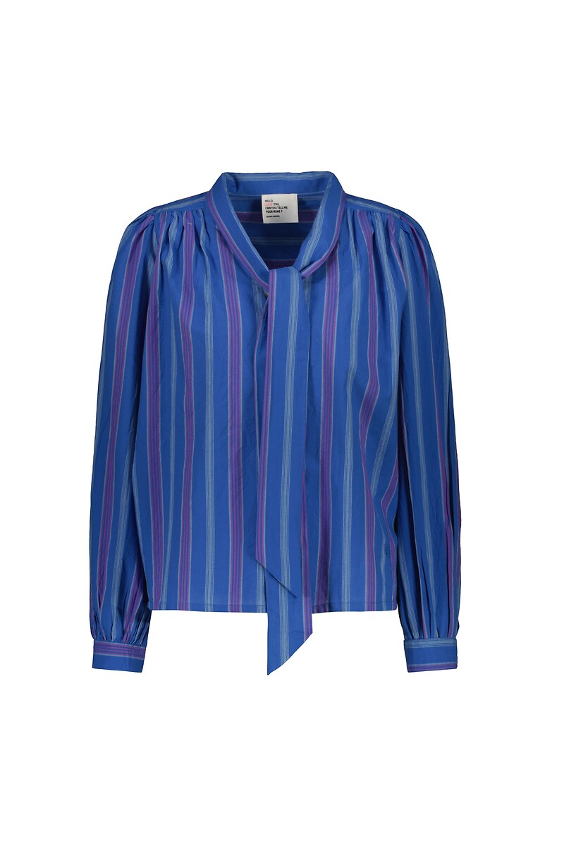 LEON & HARPER<br>Blusa listrada com gola laço CILIAN