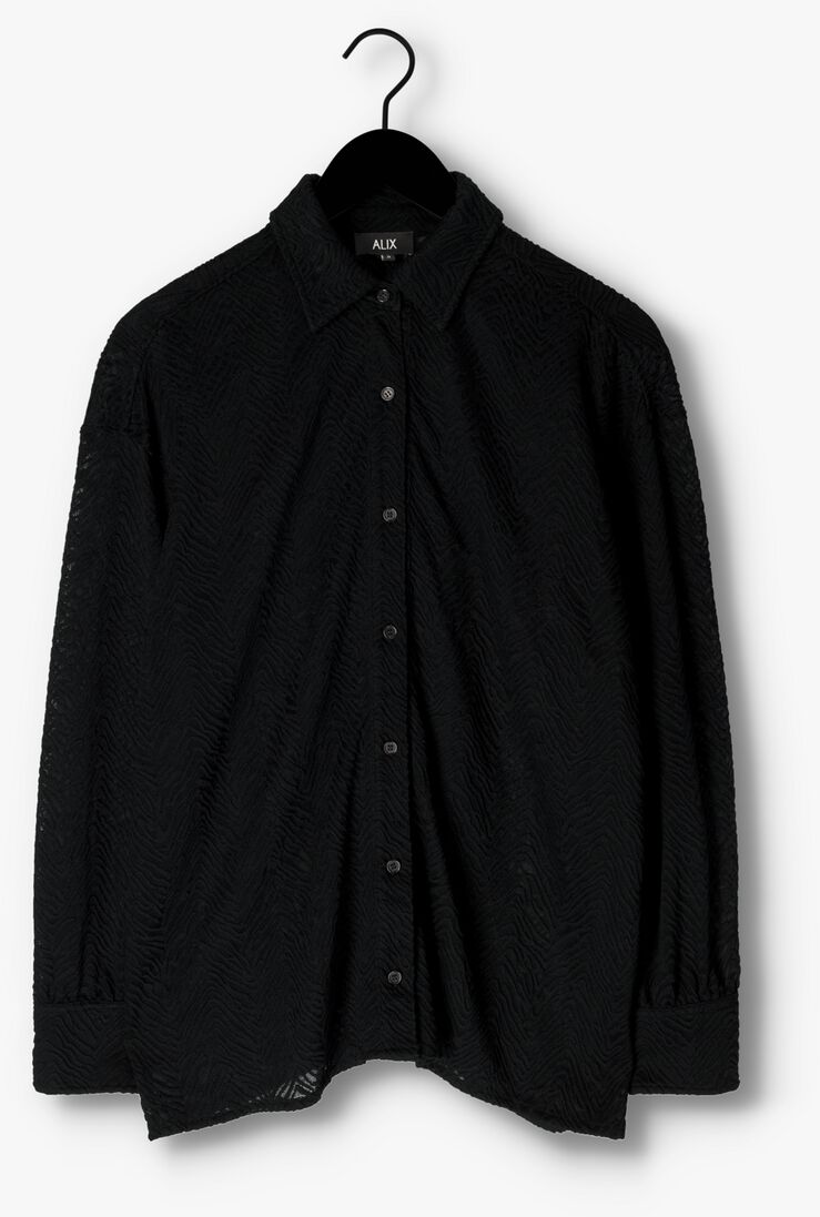 ALIX THE LABEL zwarte alix the label blouse ladies woven zebra lace blouse