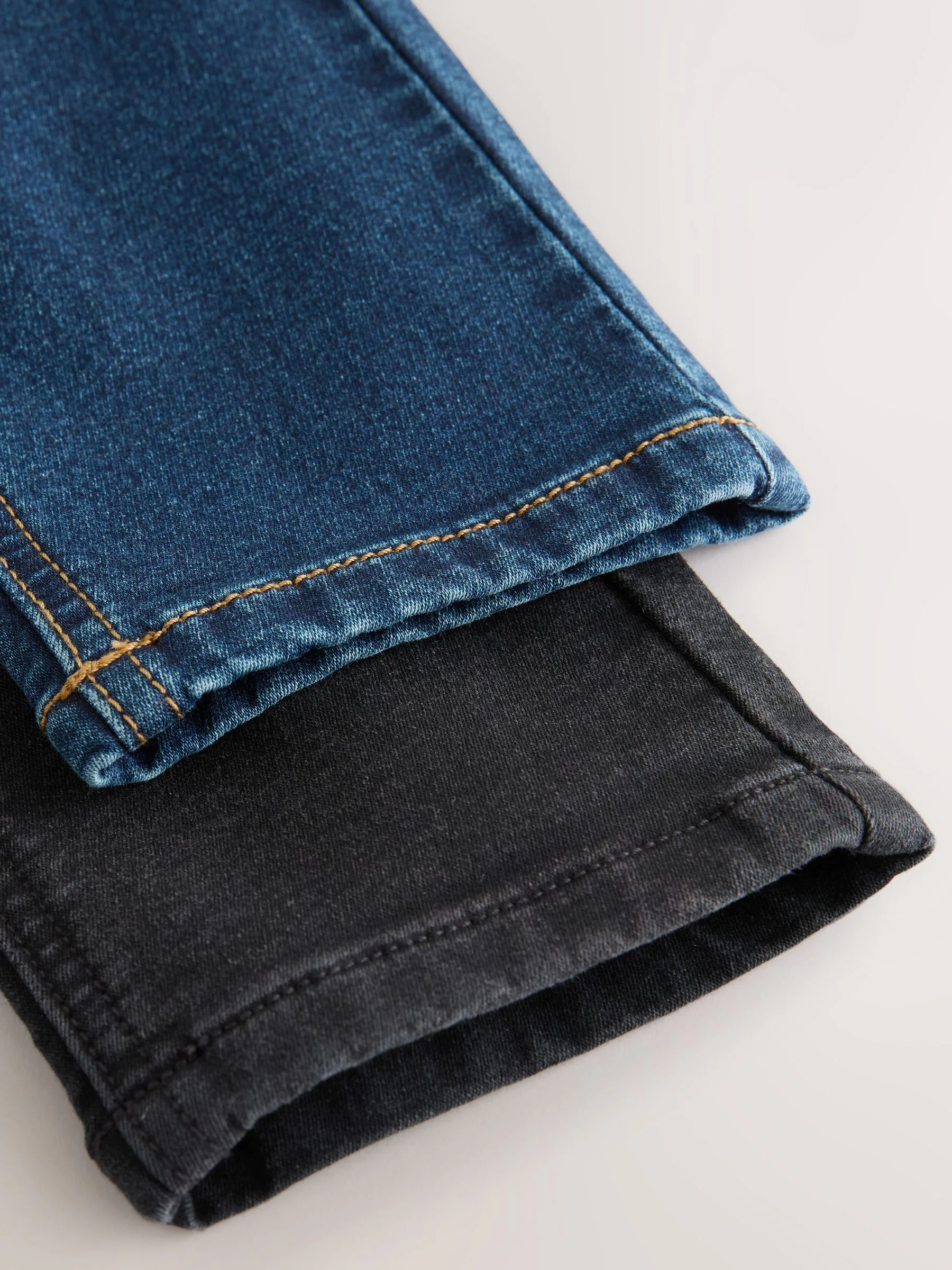 Zwart/marineblauw - Stretch Elasticated Waist Jeans 2 Pack (3-16yrs)