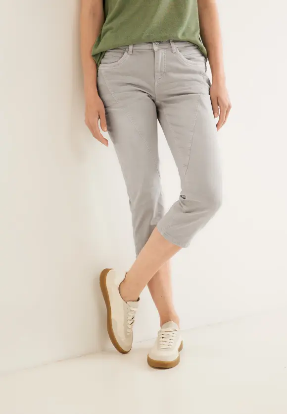 Casual Fit 3/4 Jeans - light stone sand washed