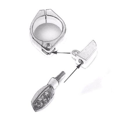 Support Clignotant Brazoline chrome Universel - Gris
