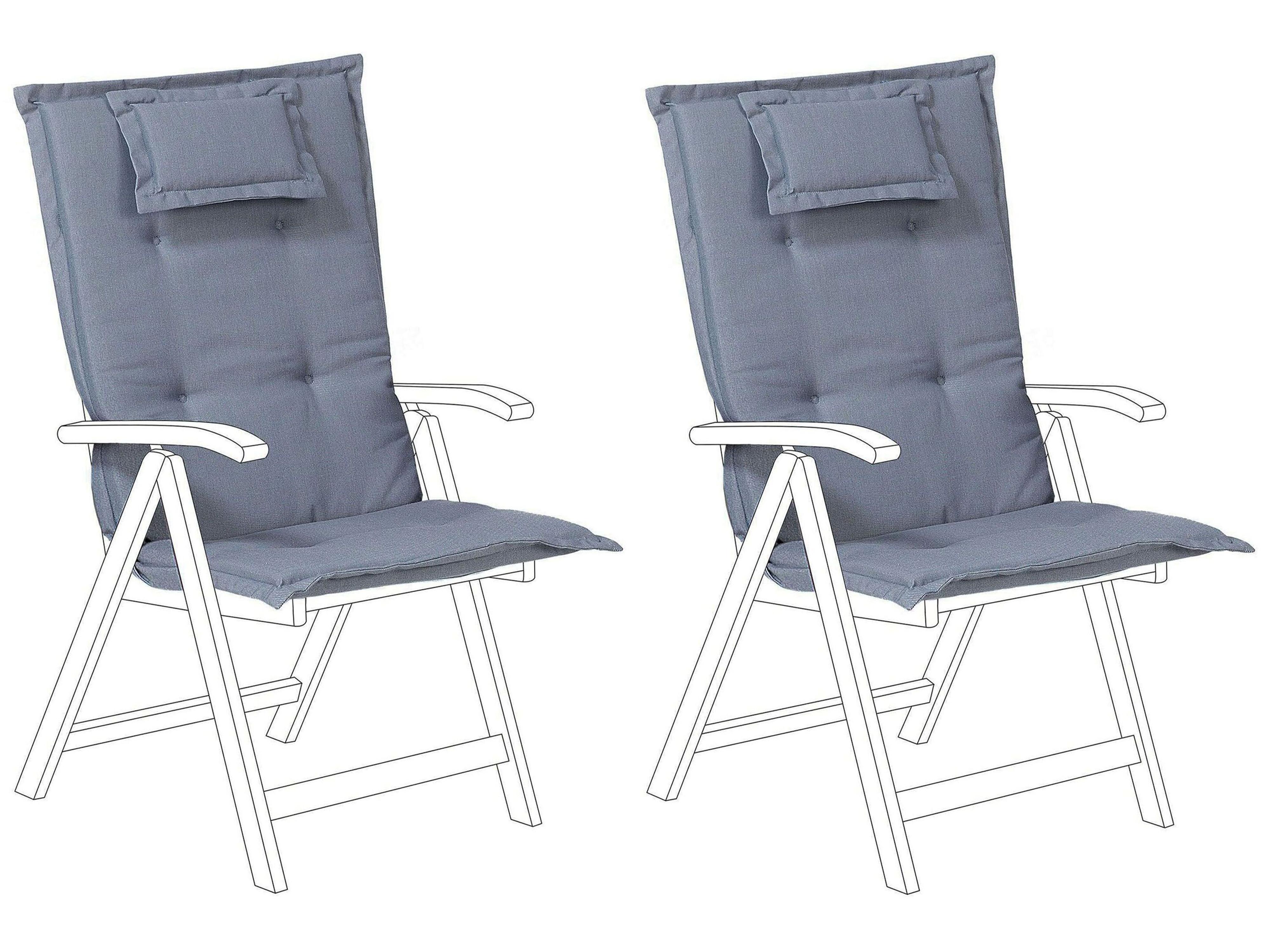 Set van 2 rug/zitkussens JAVA/AMANTEA 50 x 70 cm Blauw