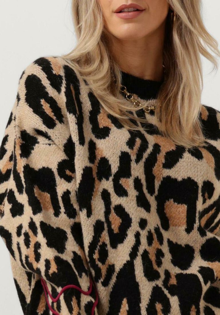ALIX THE LABEL bruine alix the label trui ladies knitted jaguar pullover