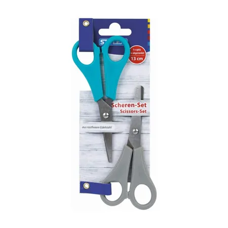 Stylex Bastelscheren 13 cm, 2 Stück je 1x spitz und 1x stumpf