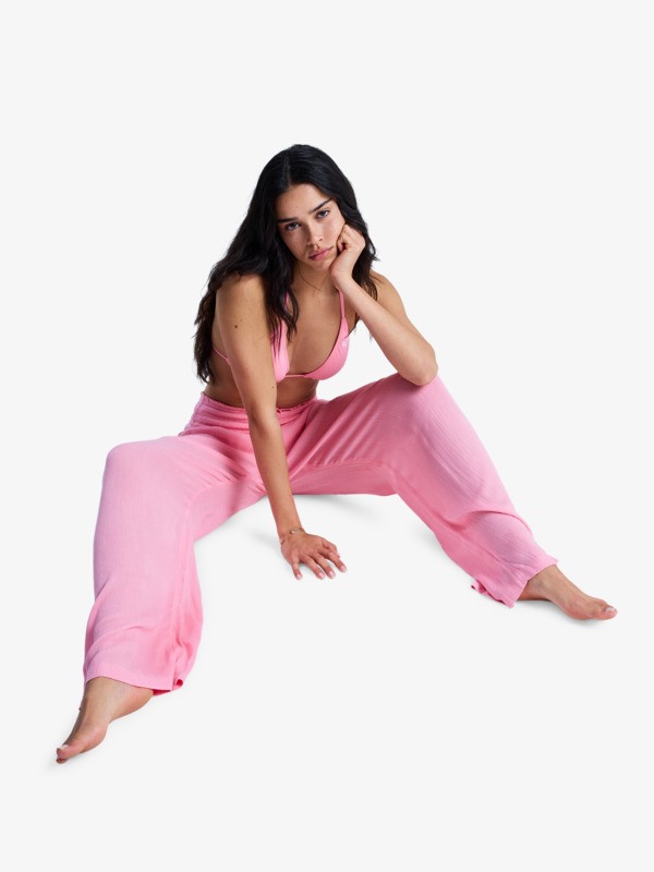 Along The Sunset Pantalon léger Rose Femme
