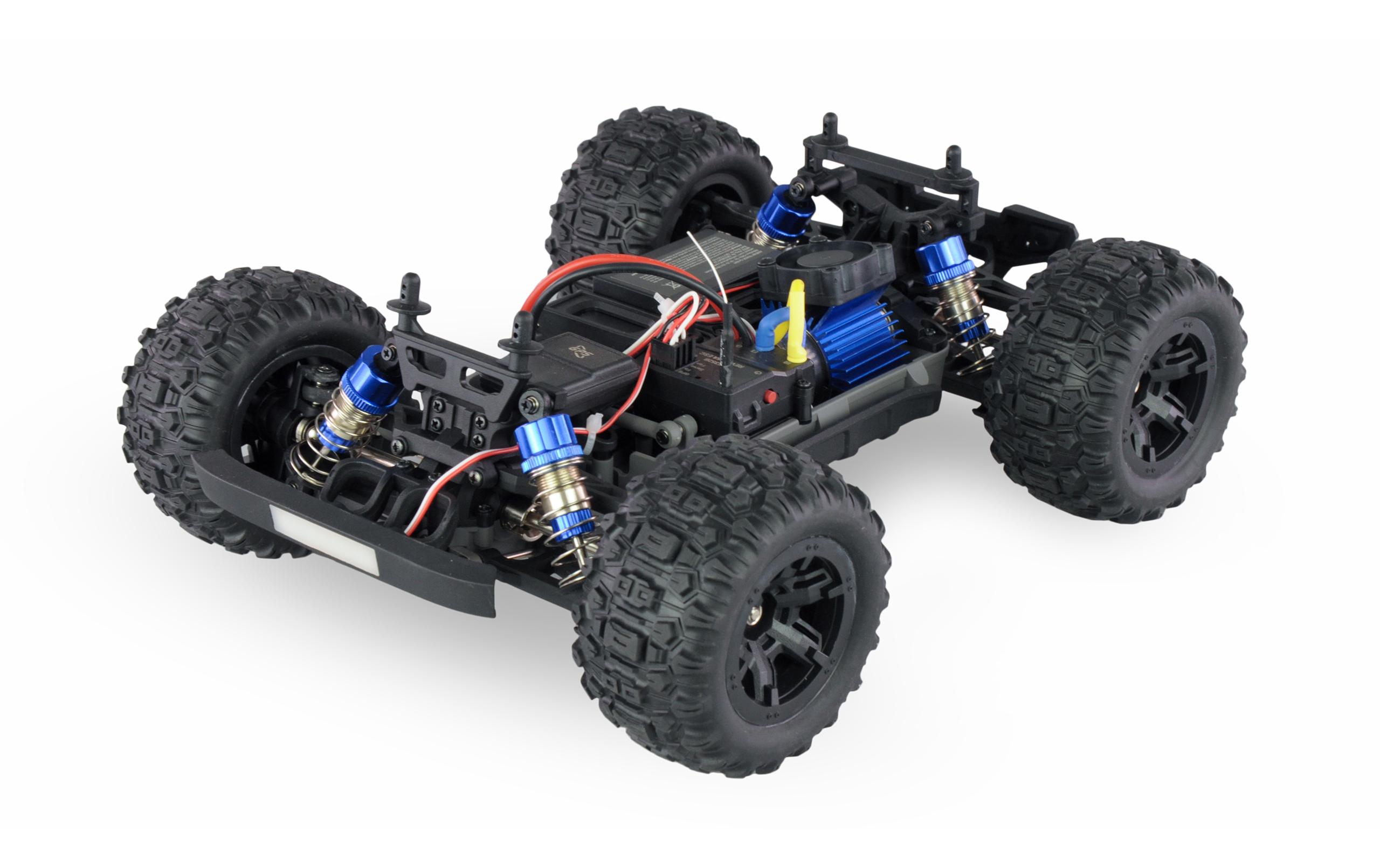 Monster Truck Hyper GO Brushed 4WD GPS, Blau 1:16, RTR<br>Off-Road RC Modellauto mit Allradantrieb und 40 km/h Höchstgeschwindigkeit