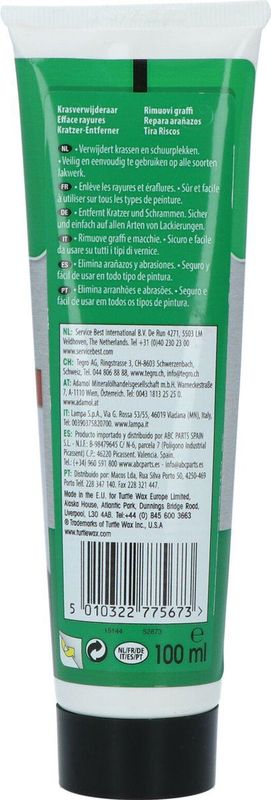 Turtle Wax - Scratch Remover - Polijstpasta - Geschikt voor Alle Soorten Lak