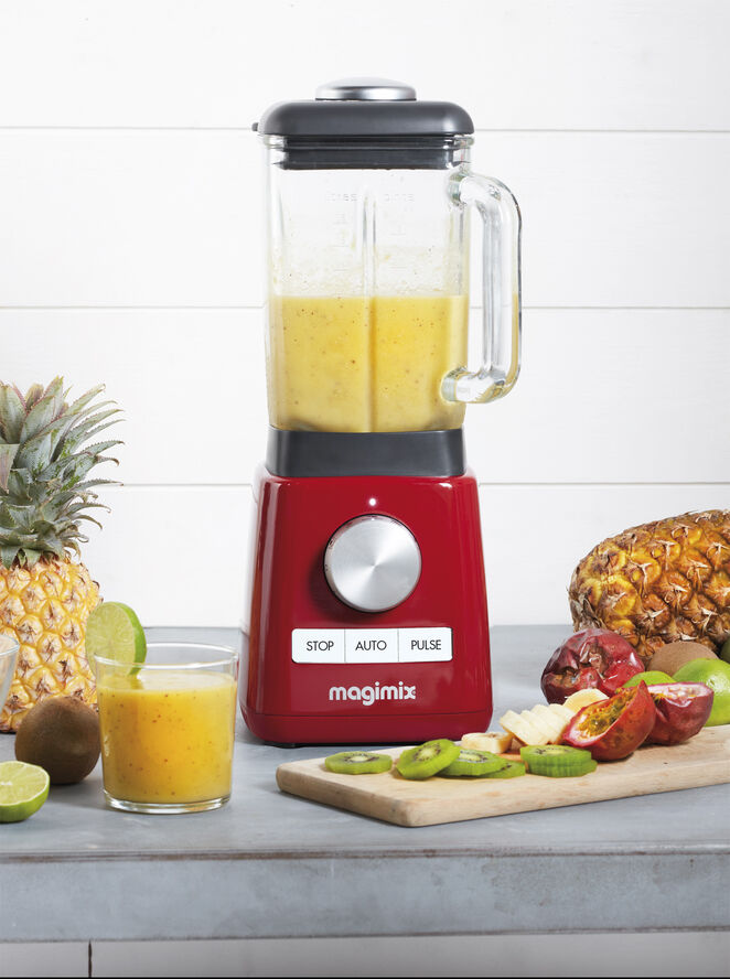 Magimix Power blender rød 1,8 liter Rød, transparent, sort