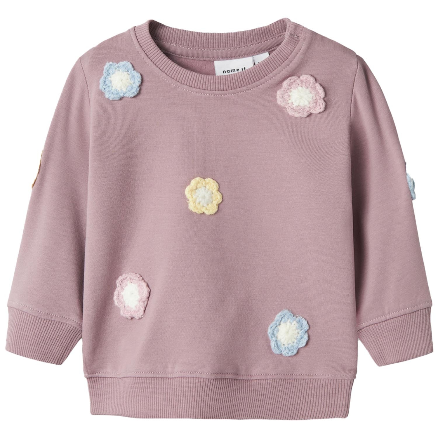 Name it baby sweater lange mouwen bloemen roze