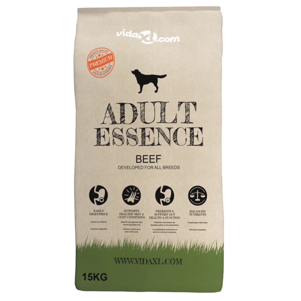 vidaXL Essence Droogvoer voor Volwassen Honden met Rundvlees, 2 stuks, 30 kg