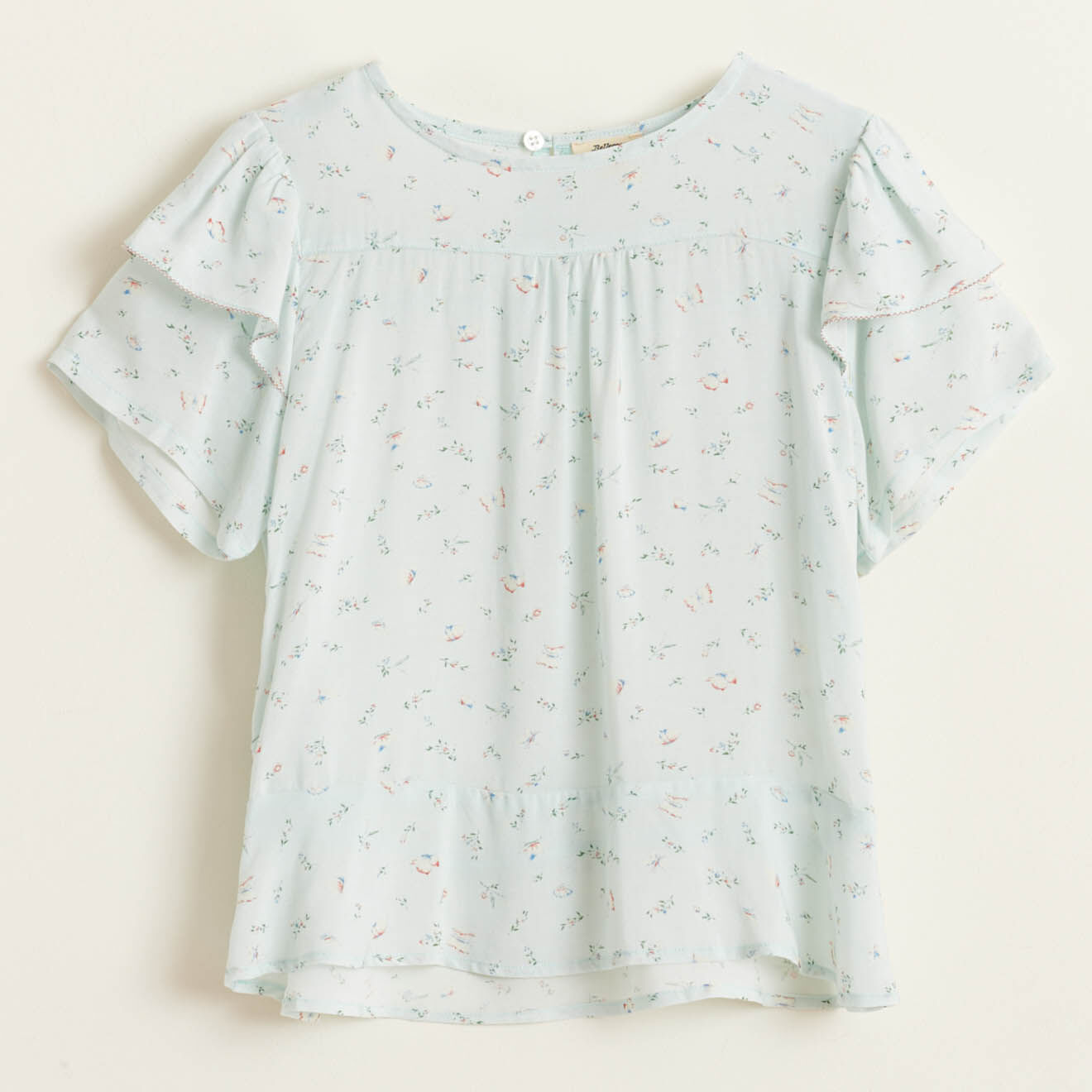 Bellerose Blouse Pauw fluide imprimée bleu clair