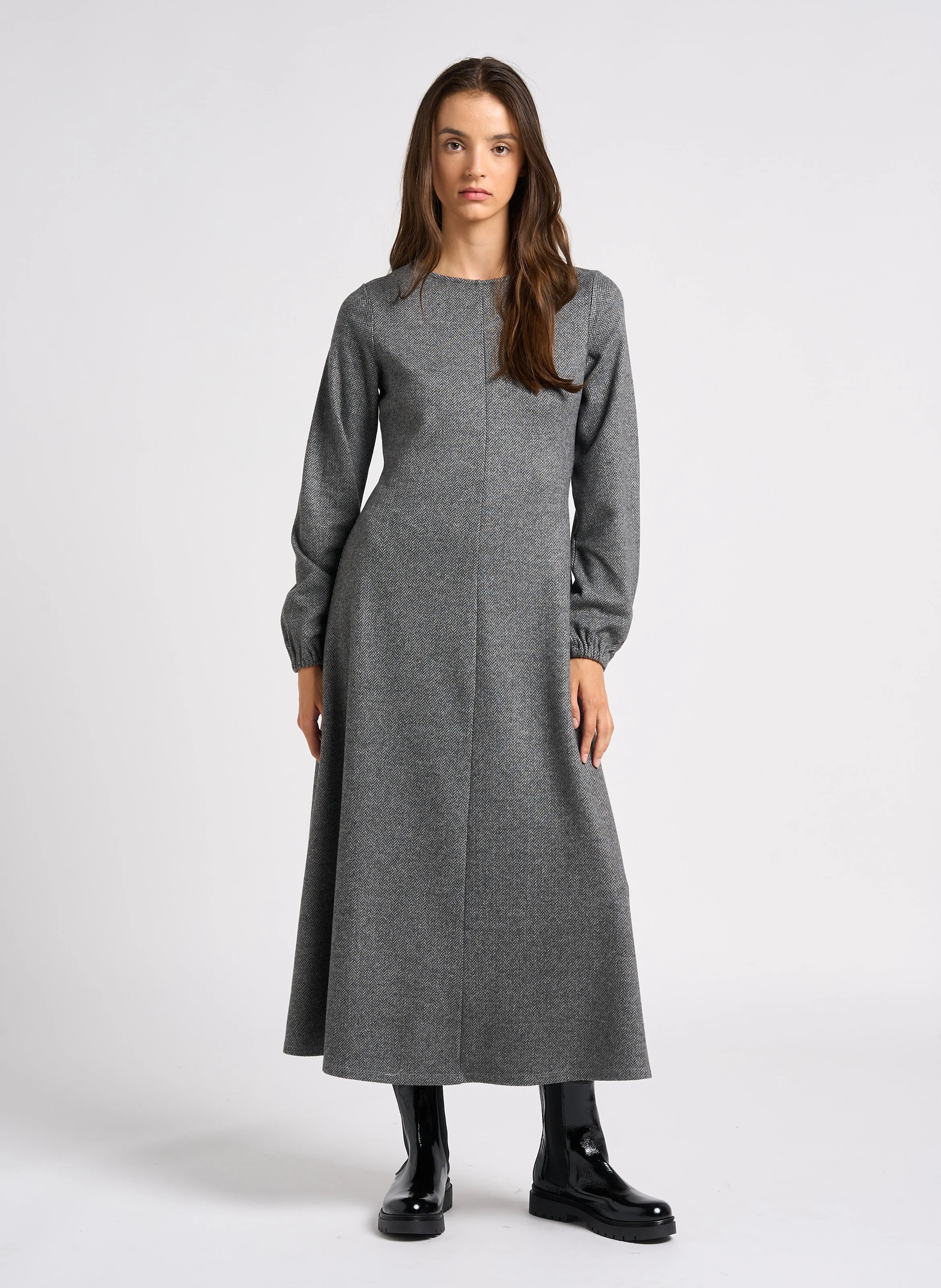 WILMA - Robe longue col rond | Argent