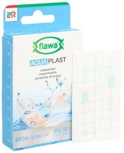 Flawa Aqua Plast Pflasterstrips wasserfest 2 Grössen, 20 Stück