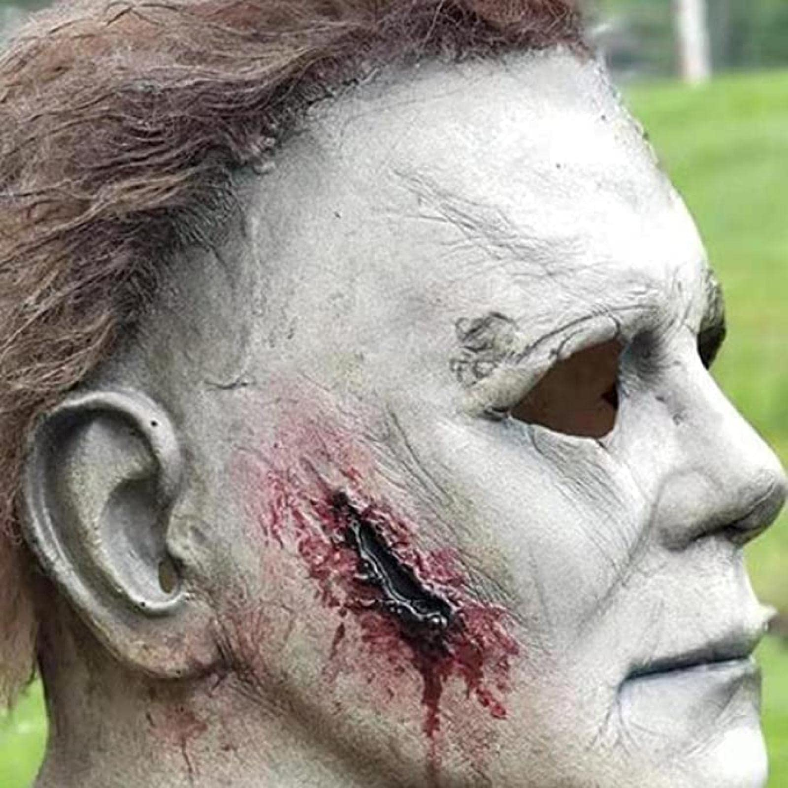 Latex Grusel Maske Halloween Gesichtsmaske Kostüm Zubehör Motto Party Accessoire Fasnachts Foto Requisite - Dreckiger Michael Myers