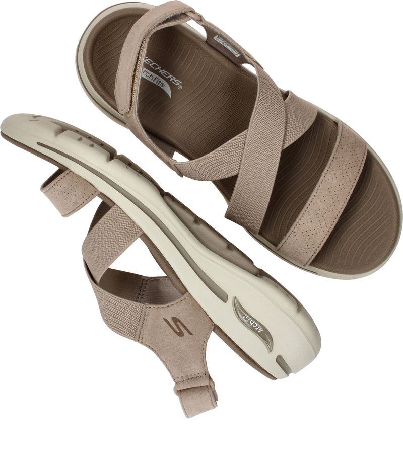 Skechers Go Walk Arch Fit Sandalen Taupe Dames