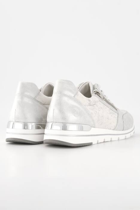 Remonte Sneaker, Wechselfußbett, Zipper, Weite G, weiß-silber