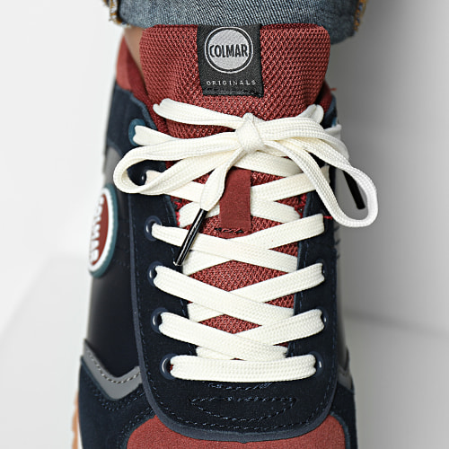 Baskets Travis Block 009 Navy Burgundy Petrol Blue
