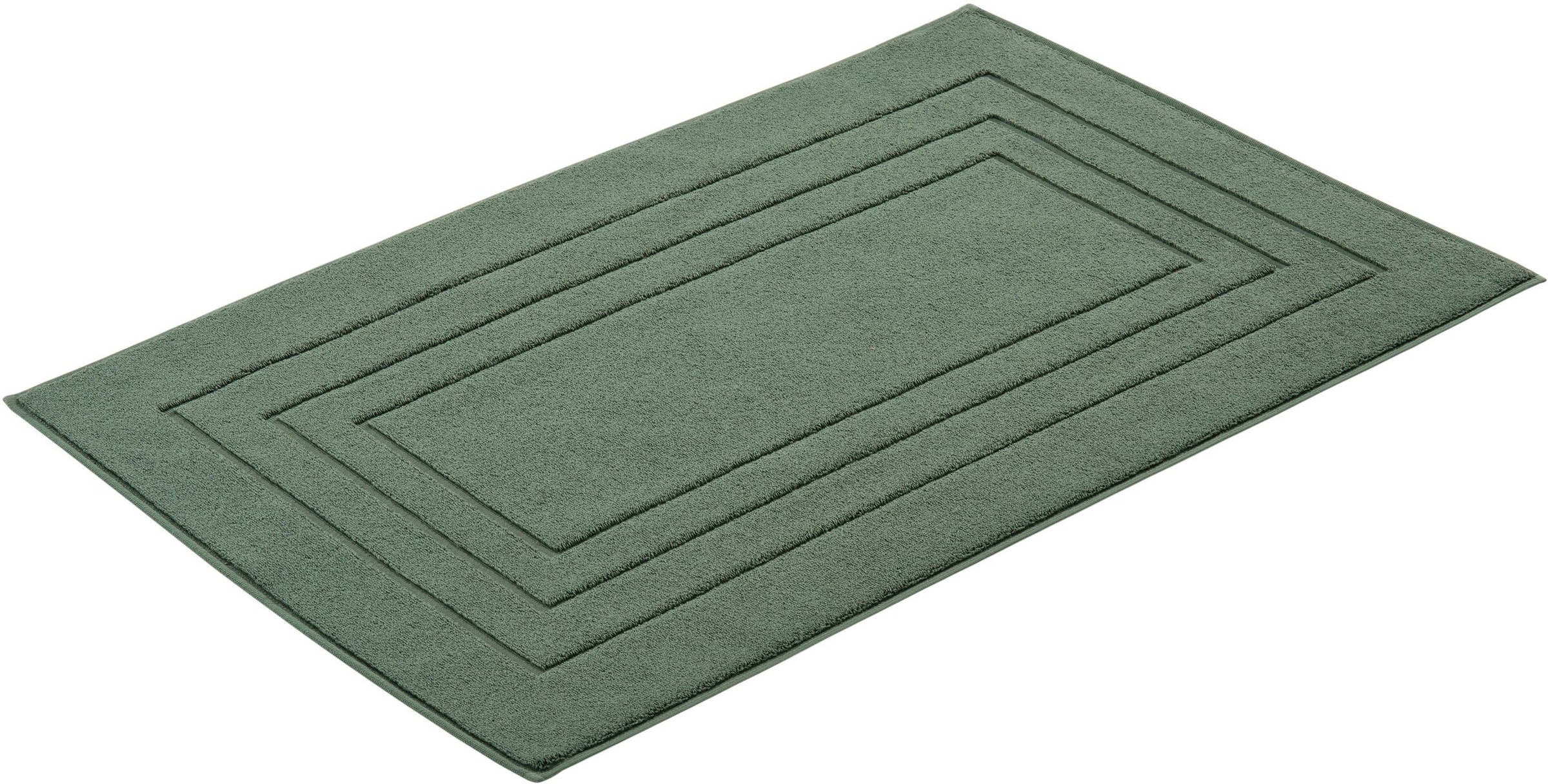 Vossen Badematte »Feeling« Höhe 10 mm beidseitig nutzbar | fussbodenheizungsgeeignet Badteppich, Uni-Farben, mit Bordüre, Hoch-Tief Effekt, reine Baumwolle