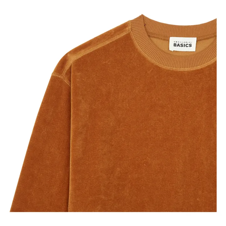 SMALLABLE BASICS Sweat Velours Homme Coton Bio | Noisette
