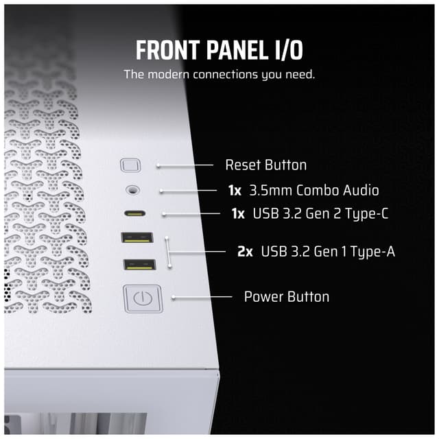 Corsair 3500X PC-kabinet (hvid/glas)