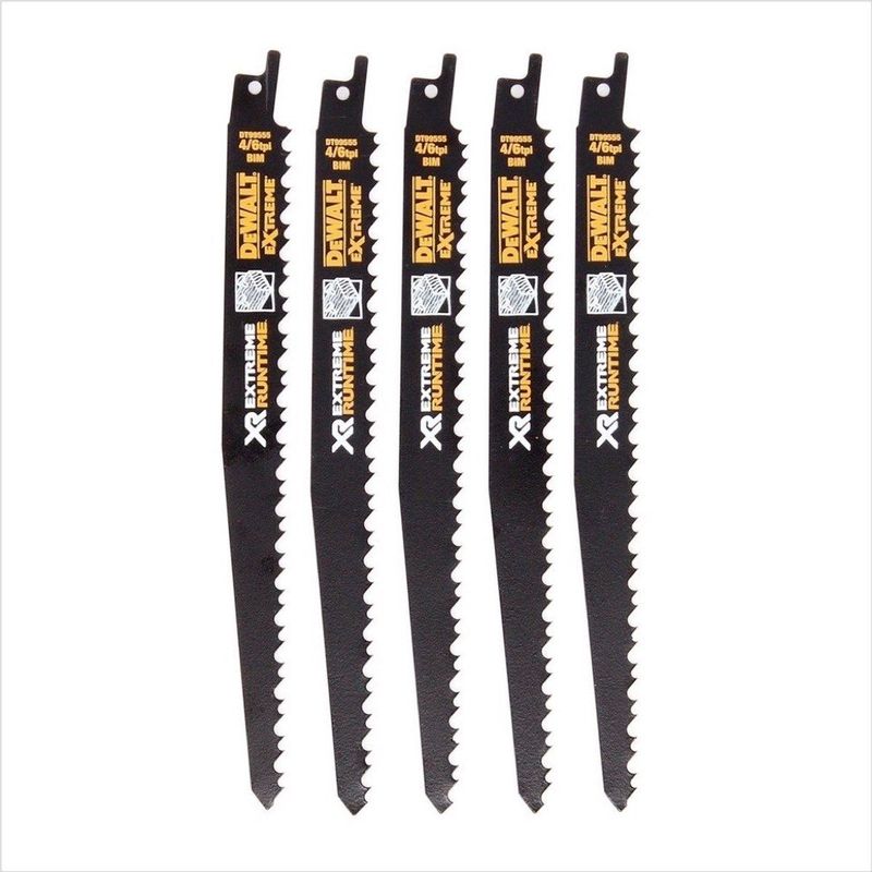 DeWALT DT99555 - Reciprozaagblad - 230mm - Hout Met Spijkers - Set Van 5