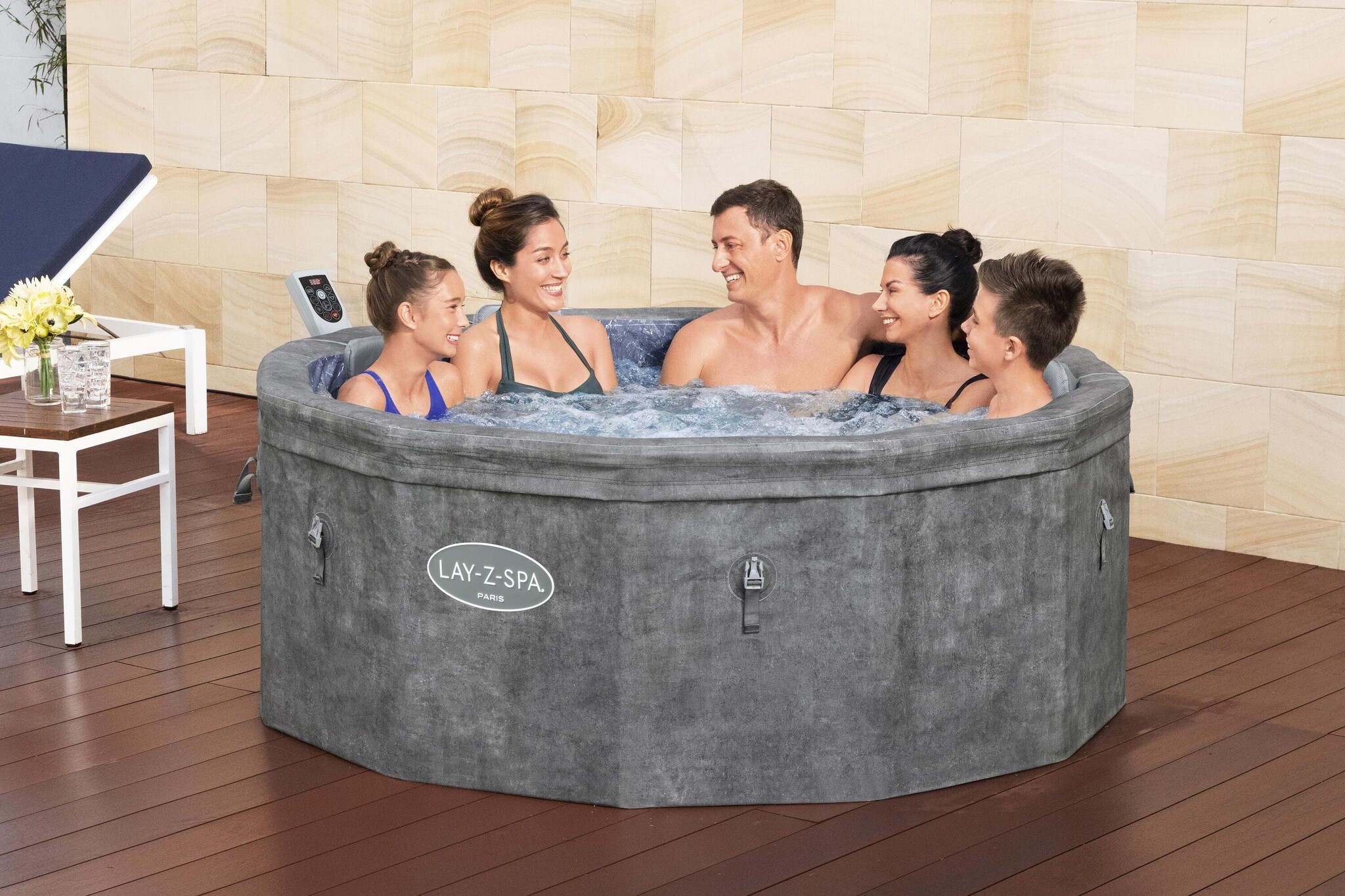 Lay-Z-Spa Carrara Airjet 6 grijs steen