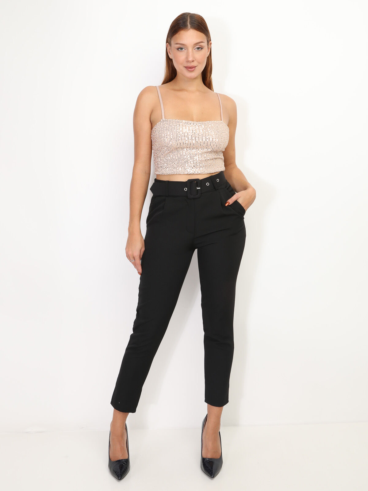 Brassière à sequins- Doré rose