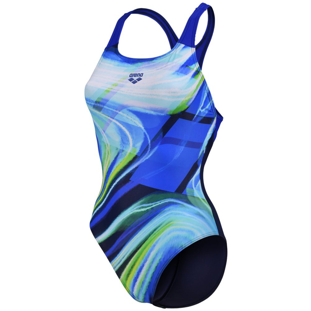 Arena Visual Waves Badeanzug Damen navy