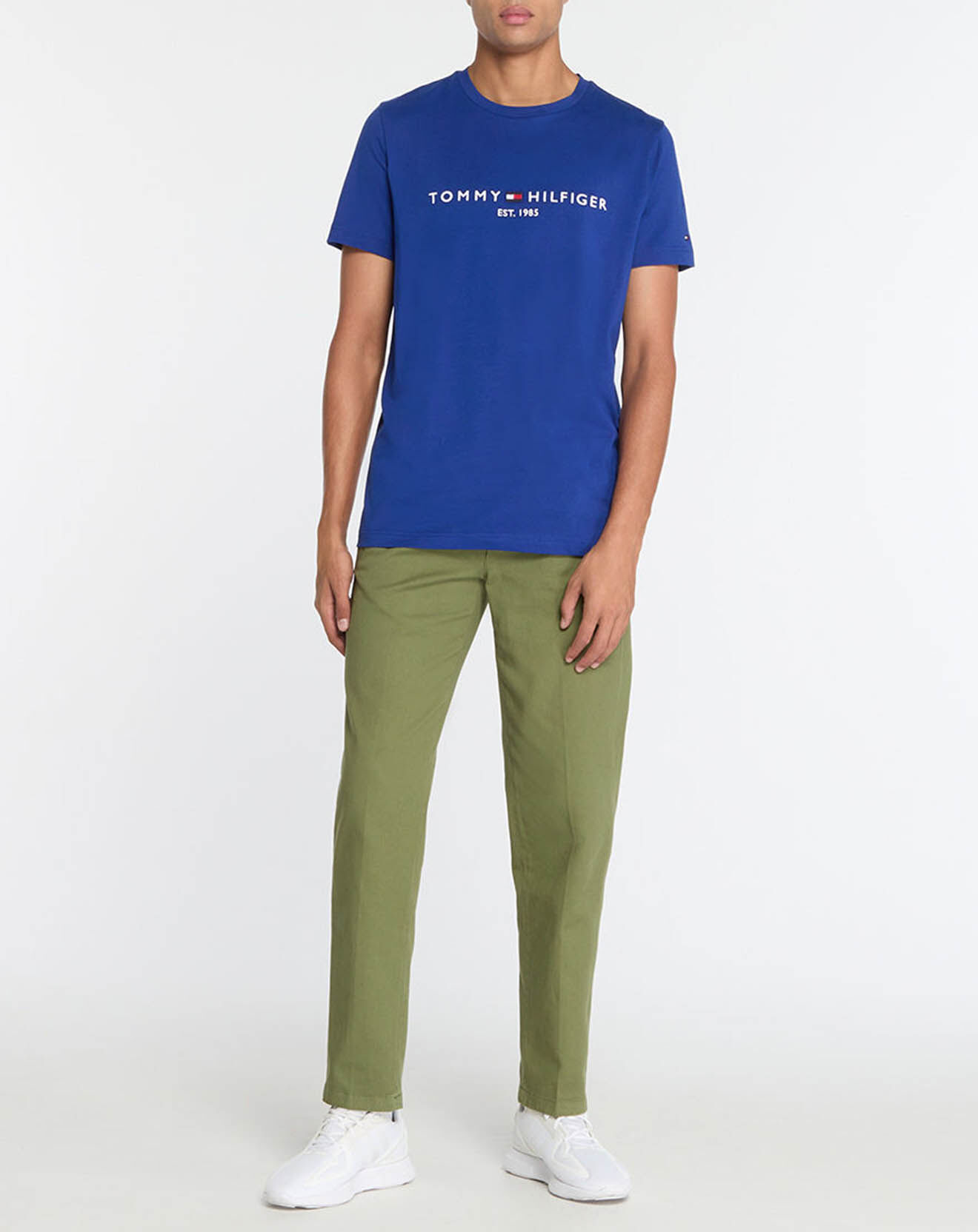 Tommy Hilfiger T-Shirt 100% Coton Bio logo bleu roi