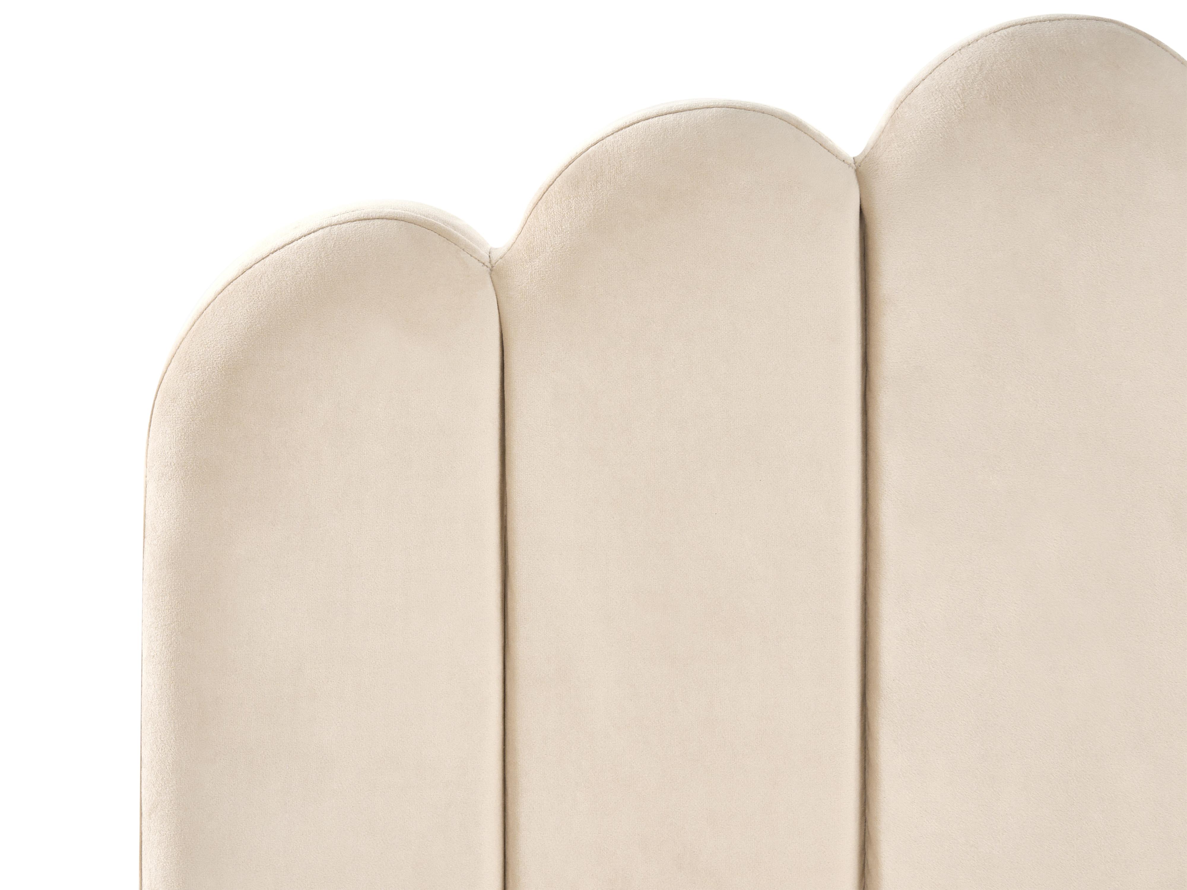 Bed Fluweel SAUVIAN 180 x 200 cm Beige