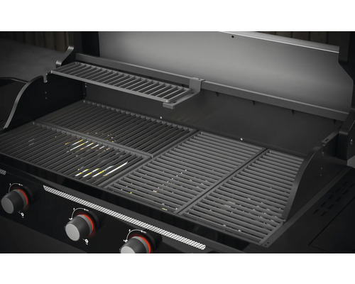 Tenneker® Gasgrill Halo Power Zone TG 4 180,4 x 61 x 117,5 cm 4-pits + zijbrander, gietijzeren rooster, platformsysteem, glazen inzetstuk in het deksel