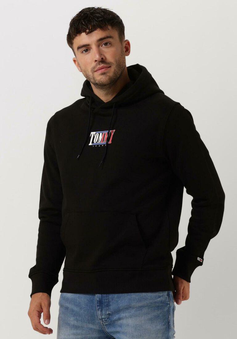 TOMMY JEANS zwarte tommy jeans sweater tjm reg essential graphic hoodie